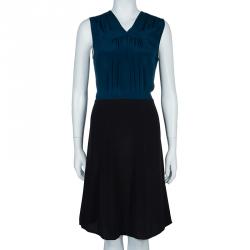 Derek Lam Teal Colorblock Silk Dress M