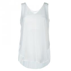 10 Crosby Derek Lam White High-Low Hem Sleeveless Top S
