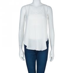 10 Crosby Derek Lam White High-Low Hem Sleeveless Top S