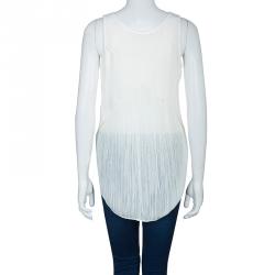 10 Crosby Derek Lam White High-Low Hem Sleeveless Top S