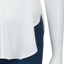 10 Crosby Derek Lam White High-Low Hem Sleeveless Top S