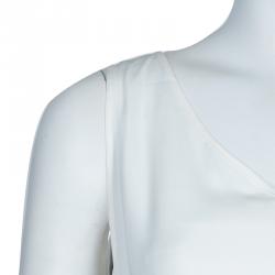 10 Crosby Derek Lam White and Black High-Low Hem Sleeveless Top M