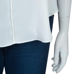 10 Crosby Derek Lam White and Black High-Low Hem Sleeveless Top M