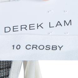 10 Crosby Derek Lam White and Black High-Low Hem Sleeveless Top M
