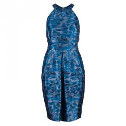 Derek Lam Silk Jacquard Halter Neck Dress L