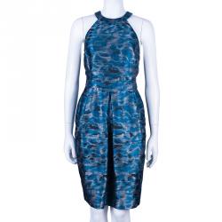Derek Lam Silk Jacquard Halter Neck Dress L