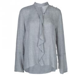 10 Crosby Derek Lam Grey Long Sleeve Top M