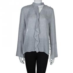 10 Crosby Derek Lam Grey Long Sleeve Top M