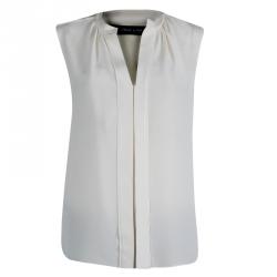 Derek Lam Cream Silk  Sleeveless Top M