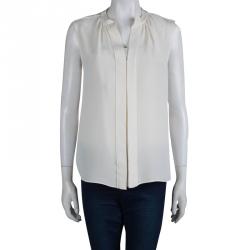 Derek Lam Cream Silk  Sleeveless Top M