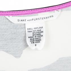 Pre Owned Diane Von Furstenberg Multicolor Printed Silk Abri Wrap Dress M