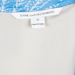 Pre Owned Diane Von Furstenberg Batik Land Print Fleurette Kaftan Dress L