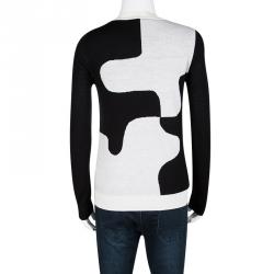 Pre Owned Diane Von Furstenberg Monochrome Wool Daphne Sweater M