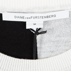 Pre Owned Diane Von Furstenberg Monochrome Wool Daphne Sweater M