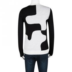 Pre Owned Diane Von Furstenberg Monochrome Wool Daphne Sweater S