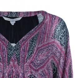 Pre Owned Diane Von Furstenberg Pink Fleurette Chiffon Dress L