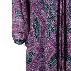 Pre Owned Diane Von Furstenberg Pink Fleurette Chiffon Dress L