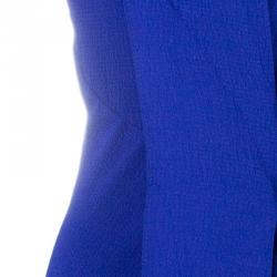 Pre Owned Diane Von Furstenberg Panos Silk Cobalt Dress M