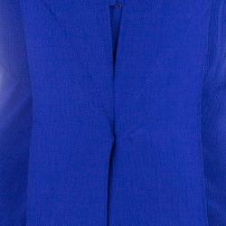 Pre Owned Diane Von Furstenberg Panos Silk Cobalt Dress M