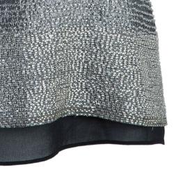 Pre Owned Diane von Furstenberg Lania Machine Bugle Silver Top S