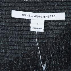 Pre Owned Diane von Furstenberg Lania Machine Bugle Silver Top S