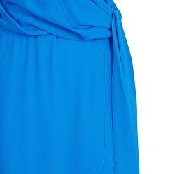 Pre Owned Diane von Furstenberg Blue Agantha One Shoulder Dress L