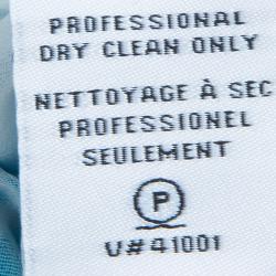 Pre Owned Diane Von Furstenberg White Blue Printed Taffy Dress S