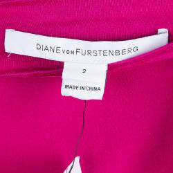 Pre Owned Diane von Furstenberg New Julian Two Mini Pink Dahlia Wrap Dress S