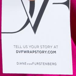 Pre Owned Diane von Furstenberg New Julian Two Mini Pink Dahlia Wrap Dress S