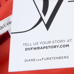 Pre Owned Diane von Furstenberg Orange Tadd Silk Maxi Dress XS