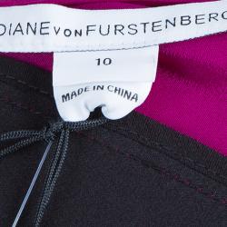 Pre Owned Diane Von Furstenberg Pink Sienna Printed Dress L