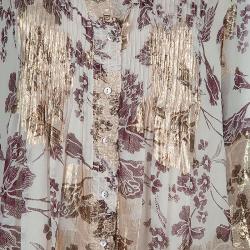 Pre Owned Diane Von Furstenberg Cream Printed Layla Dress M