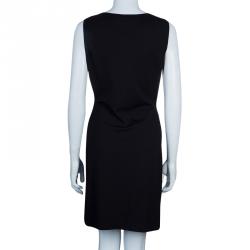 Pre Owned Diane Von Furstenberg Black and Blue Polka Dot Dalia Wrap Dress M