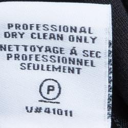 Pre Owned Diane Von Furstenberg Black and Blue Polka Dot Dalia Wrap Dress M