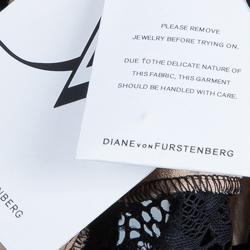 Pre Owned Diane Von Furstenberg Black Lace Zarita Embellished Dress S