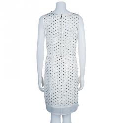 Pre Owned Diane Von Furstenberg White Studded Abriela Embellished Dress M