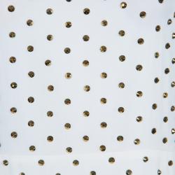 Pre Owned Diane Von Furstenberg White Studded Abriela Embellished Dress M