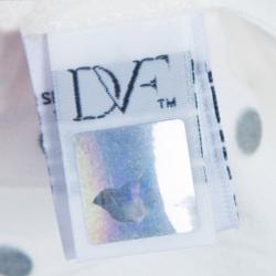 Pre Owned Diane Von Furstenberg White Studded Abriela Embellished Dress M