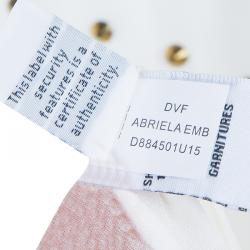 Pre Owned Diane Von Furstenberg White Studded Abriela Embellished Dress M