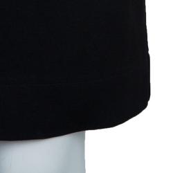 Pre Owned Diane Von Furstenberg Black Button Front Short Sleeve Knit Charo Dress M