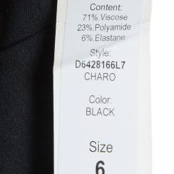 Pre Owned Diane Von Furstenberg Black Button Front Short Sleeve Knit Charo Dress M