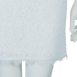 Pre Owned Diane Von Furstenberg White Lace Zarita Long Dress S