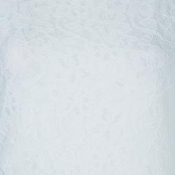 Pre Owned Diane Von Furstenberg White Lace Zarita Long Dress S
