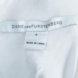 Pre Owned Diane Von Furstenberg White Lace Zarita Long Dress S