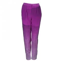 Diane Von Furstenberg Pink Silk Speckle Print Madison Pants M
