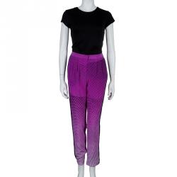 Diane Von Furstenberg Pink Silk Speckle Print Madison Pants M