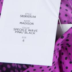Diane Von Furstenberg Pink Silk Speckle Print Madison Pants M
