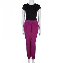 Pre Owned Diane Von Furstenberg Pink Silk Janeta Pants M