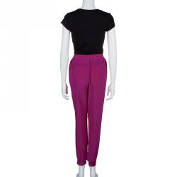 Pre Owned Diane Von Furstenberg Pink Silk Janeta Pants M