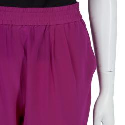 Pre Owned Diane Von Furstenberg Pink Silk Janeta Pants M